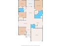 Detailed floor plan illustrating the layout of a home, including bedrooms, kitchen, and living areas at 7059 Wirevine Dr, Brooksville, FL 34602