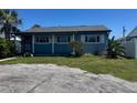 A charming blue single-story home with lush front lawn and mature trees at 4027 31St N Ave, St Petersburg, FL 33713