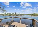Beautiful water views can be enjoyed from the home's deck at 5903 Cachette De Riviera Ct, New Port Richey, FL 34655