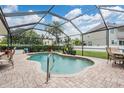 Screened pool area with brick paved patio and beautiful backyard at 10435 Peppergrass Ct, Trinity, FL 34655