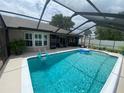 Inviting screened-in pool area perfect for relaxation and outdoor enjoyment at 3128 Montague Ave, Spring Hill, FL 34608