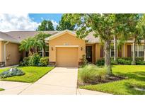 Tan house exterior with garage and landscaping at 11415 52Nd E Ct, Parrish, FL 34219
