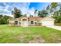 Single-Gathering home with two-car garage and well-maintained lawn at 4005 Belladonna Ave, North Port, FL 34286
