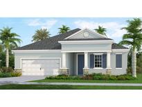 One-story home with a two-car garage and landscaping at 10031 Cross River Trl, Parrish, FL 34219