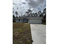 Charming single-story home with a two-car garage and a well-manicured lawn, offering comfortable living at 2611 Nowatney Ave, North Port, FL 34286