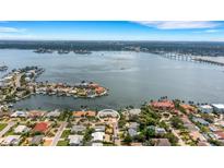 Aerial view showing home location on waterfront property at 1903 Bayshore Dr, Belleair Beach, FL 33786