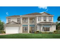 Two-story home with light beige siding and a gray roof at 2477 Waterfront Cir, Sarasota, FL 34240