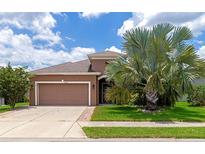 Two-story home with attached garage and palm tree at 7746 108Th Avenue E Cir, Parrish, FL 34219