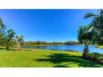 Peaceful backyard oasis with lush lawn and scenic lake view at 5616 107Th E Ter, Parrish, FL 34219