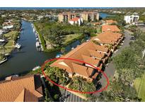 Aerial view of waterfront property with community and boat access at 2251 Jessie Harbor Dr # 2101, Osprey, FL 34229