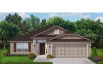 Charming single-story home featuring a wide two-car garage, well-manicured lawn and neutral color palette at 2687 Averland Loop, North Port, FL 34287