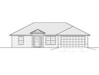 Illustrative elevation of a cozy, single-story home with a front-facing, two-car garage and covered entry at 776 Citrus Rd, Venice, FL 34293