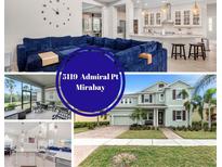 A beautiful collage showing the front of the home, kitchen, living room, and patio at 5119 Admiral Pointe Dr, Apollo Beach, FL 33572