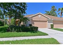 Charming single-story home featuring a well-manicured lawn and attached two-car garage at 8211 Summer Greens Ter, Bradenton, FL 34212