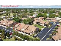 Aerial view of condo community with manicured landscaping and ample parking, near downtown Sarasota at 2347 Beneva Ter # 2251, Sarasota, FL 34232