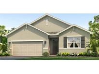 Charming single-story home with a two-car garage and classic architectural details at 17222 Whiskey Creek Trl, Parrish, FL 34219
