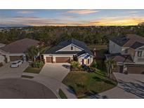 Beautiful home with well-manicured lawn, two-car garage, and colorful landscaping in a friendly neighborhood at 4611 Los Robles Ct, Palmetto, FL 34221