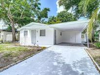 Charming home featuring a carport, a fresh driveway, and colorful landscaping at 3512 N 10Th St, Tampa, FL 33605