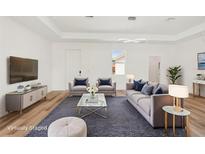 Bright living room showcasing modern furnishings, a plush rug, and ample natural light at 2364 Carpenter Ln, North Port, FL 34286