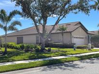 Lovely single-story home with a well-manicured lawn, beautiful landscaping, and a two-car garage at 11331 Bertolini Dr, Venice, FL 34292