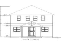 An exterior elevation of the home shows a front entryway with a covered porch at 22520 61St E Ave, Bradenton, FL 34211