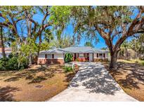 Charming single-story home featuring a long driveway and mature trees in a desirable neighborhood at 7299 S Leewynn Dr, Sarasota, FL 34240