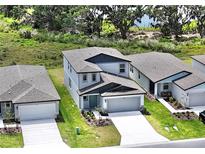 New two-story home with a well manicured lawn, attached two-car garage and neighborhood views at 14057 Crutchfield Ct, Parrish, FL 34219