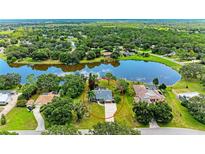 Beautiful aerial view of lakeside home featuring lush greenery and serene water views at 1103 134Th E St, Bradenton, FL 34212