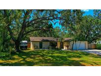 Charming single-story home features a lush, green lawn and mature, shady trees at 1613 6Th W St, Palmetto, FL 34221