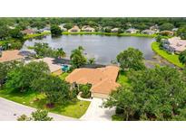 Beautiful lakefront home with a screened-in pool and mature landscaping at 11215 Rivers Bluff Cir, Lakewood Ranch, FL 34202