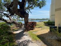 Peaceful condo community near the water with mature landscaping and paver walkway at 6157 E Midnight Pass Rd # B51, Sarasota, FL 34242