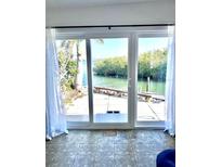 Sliding glass doors offering stunning water views and access to the home's private dock at 36 N Starboard Dr, Venice, FL 34285