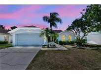 Charming single-story home with a well-maintained lawn, palm trees, and a two-car garage at 4604 9Th E Ave, Bradenton, FL 34208