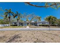 Charming single-story home with well-manicured landscaping and a bright blue front door at 2723 59Th St, Sarasota, FL 34243