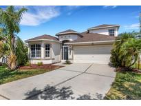 Charming two-story home featuring a two-car garage and tropical landscaping in a desirable neighborhood at 1657 Bonita Bluff Ct, Ruskin, FL 33570