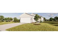 Charming one-story home featuring a well-maintained lawn and a spacious two-car garage at 13120 Bayberry Way, Parrish, FL 34219