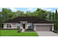 Charming single-story home with manicured lawn, attached two-car garage, and professionally landscaped front at 4843 Laskey Ave, North Port, FL 34288