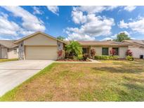 Charming single-story home featuring a two-car garage and mature landscaping in a suburban neighborhood at 1612 Shady Leaf Dr, Valrico, FL 33596