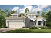 Charming single-story home featuring a two-car garage, well-maintained lawn, and beautiful landscaping at 3221 Vicenza Ct, Bradenton, FL 34211
