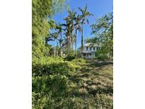 Two-story home with palms trees set amongst green foliage against a clear blue sky at 3601 Riverview Blvd, Bradenton, FL 34205
