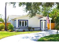 Charming single-story home with landscaped front yard and a welcoming covered entrance at 204 36Th W St, Bradenton, FL 34205