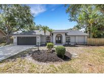 Charming single-story home featuring a well-manicured front yard and attached two-car garage at 4473 Diamond S Cir, Sarasota, FL 34233