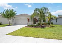 Charming home with a well manicured lawn and colorful landscaping at 13804 Woodbridge Ter, Lakewood Ranch, FL 34211