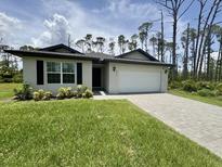 Charming single-Gathering home with a two-car garage and a well-maintained lawn and paved driveway at 2425 Maclachlan St, Port Charlotte, FL 33953
