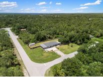 Expansive aerial view of a well-maintained home surrounded by lush greenery at 17211 Drayton Ln, Port Charlotte, FL 33948