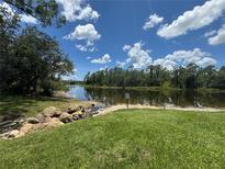 Scenic view of a tranquil pond surrounded by lush greenery and a blue sky with fluffy clouds at 1999 Kings Hwy # 26A, Punta Gorda, FL 33980