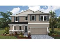 Charming two-story home featuring stone accents, a two-car garage, and stylish neutral color palette at 1757 Cobb Trl, Parrish, FL 34219