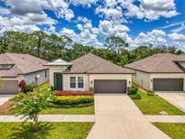 Charming single-Gathering home featuring a well-manicured lawn and a two-car garage at 3602 Secret Stroll Dr, Sarasota, FL 34240