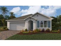 One story home with gray siding and teal accents at 1425 Powell Valley Dr, Port Charlotte, FL 33953