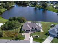 Single Gathering home on a lakefront lot at 198 Coblentz St, Port Charlotte, FL 33954